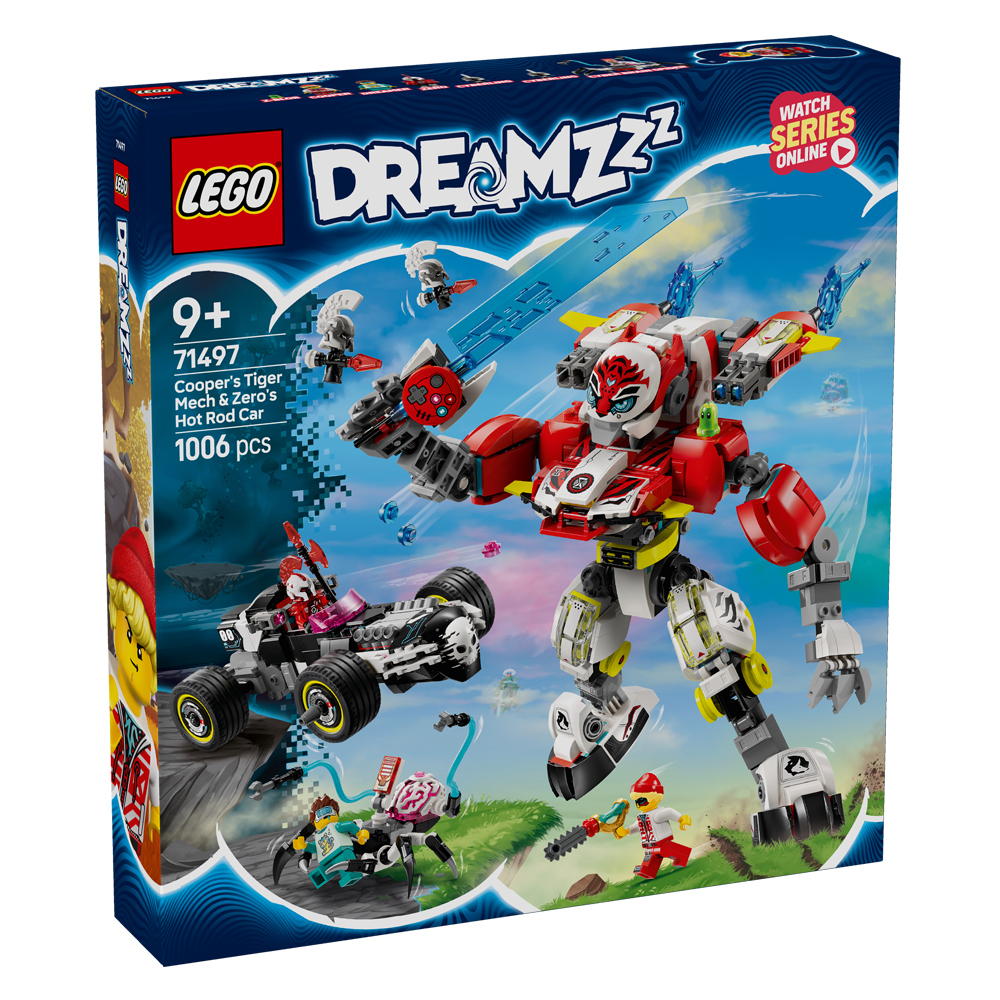 Lego DREAMZzz 2in1 Cooper’s Tiger Mech & Zero’s Hot Rod Car 71497